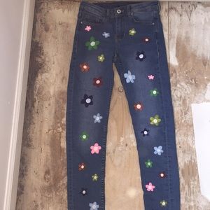 divided h and m size 2 skinny jeans hand painted